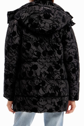 Doudoune regular à capuche - Noir