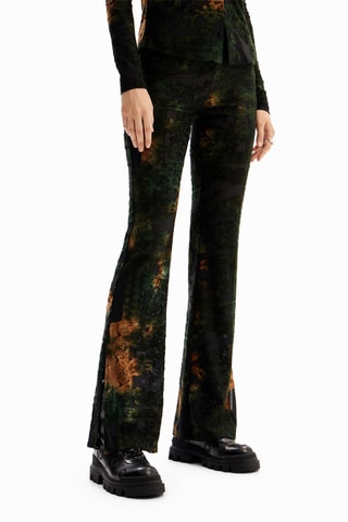 Pantalon wide legs - Vert