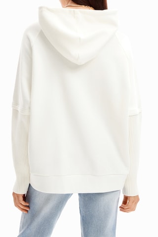Sweat oversize à capuche Mickey Disney - Blanc