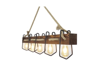 Suspension en pin massif - Naturel - 5 x 40 W