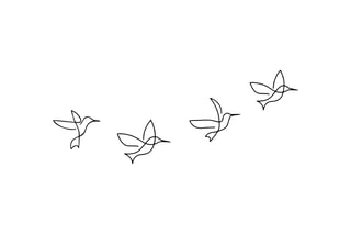 4 décorations murales Birds - Noir - 18 x 21 cm / 20 x 24 cm / 20 x 23 cm / 18 x 22 cm
