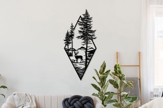 Décoration murale Deer -  Noir - 39 x 85 cm