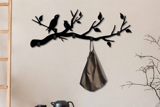 Crochet mural Escaped Birds -  Noir - 67 x 27 x 2 cm