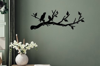 Crochet mural Escaped Birds -  Noir - 67 x 27 x 2 cm