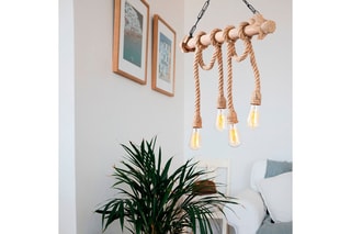 Suspension Erebos - Naturel - 4 x 100 W - En bois