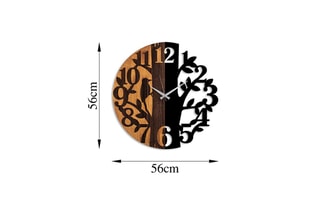 Horloge en bois Wooden - Noir - 56 cm
