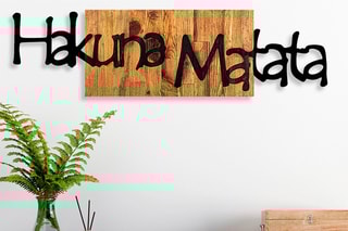 Décoration murale - 108 x 30 cm - Naturel et noir