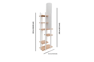 Lampadaire Vogue ERH - Blanc et naturel - 60 W