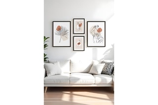 4 tableaux en bois massif Huhu453-S - 30 x 40 cm et 50 x 70 cm