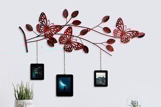 Décoration murale Dalvere - 93 x 65 x 4 cm - Noir et rouge