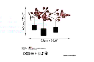 Décoration murale Dalvere - 93 x 65 x 4 cm - Noir et rouge