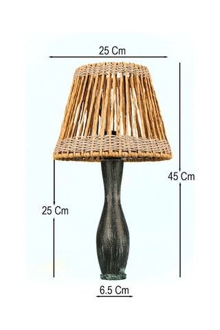 Lampe à poser en bois - Bleu foncé