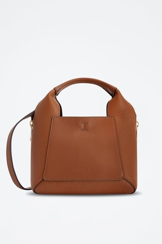 Leren Handtas Gilda Mini - Camel en Zwart