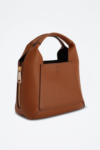 Leren Handtas Gilda Mini - Camel en Zwart