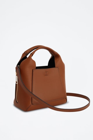 Leren Handtas Gilda Mini - Camel en Zwart