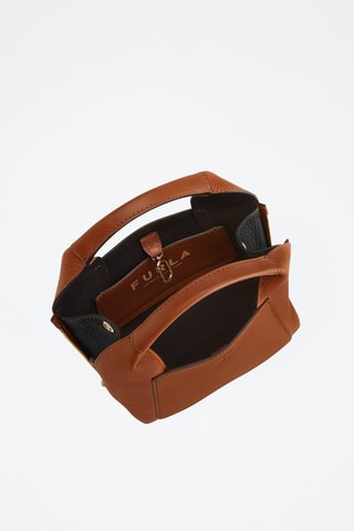 Leren Handtas Gilda Mini - Camel en Zwart