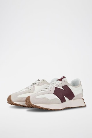 Sneakers en nubuck WS327 Beige et bordeaux
