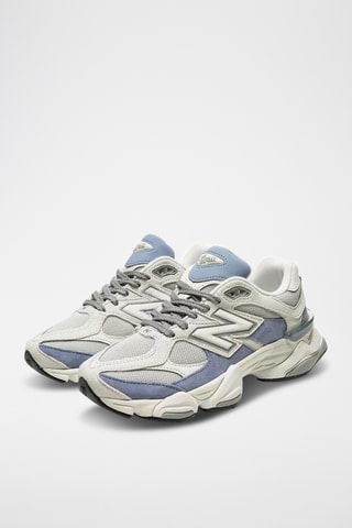 Baskets plateformes en cuir 9060 - Blanc et gris