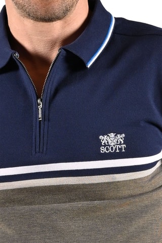 Polo Estos - Bleu marine et blanc