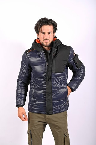 Gewatteerde Jas met Capuchon Tarmak Marineblauw