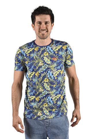 T-shirt Tropic - Bleu marine et vert