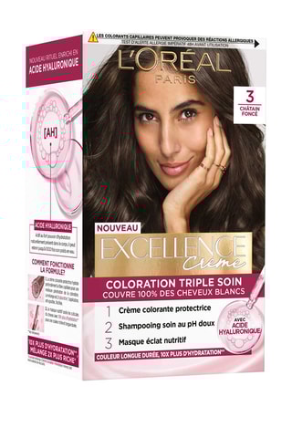 Excellence Creme coloração - N° 3 castanho-escuro - 1035 ml