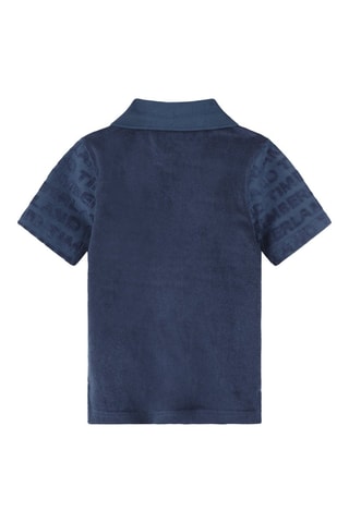 Polo van 2 materialen - Marineblauw