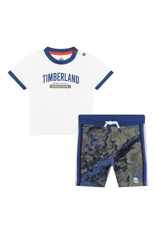 Biologisch Katoenen T-shirt en Short Wit en Kobaltblauw