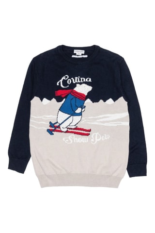 Camisola - Azul-escuro e bege