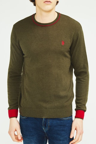 Pull en laine - Vert et rouge