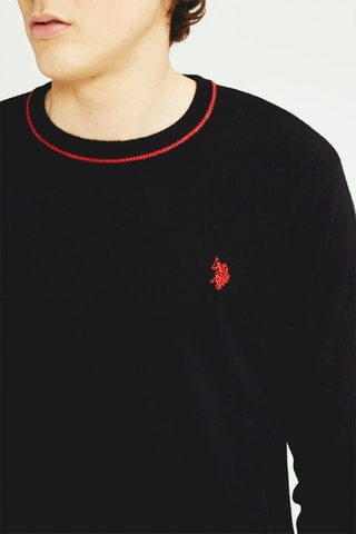 Pull en laine - Noir et rouge