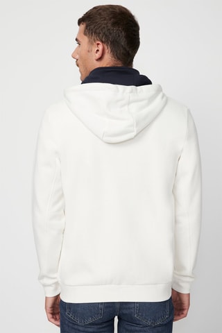 Sweat com capuz - Branco e azul-marinho
