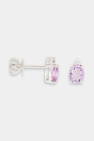 Oorknopjes Liliane Witgoud, diamanten en amethisten