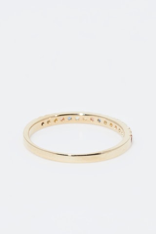 Ring Multicolor Geelgoud en Saffieren