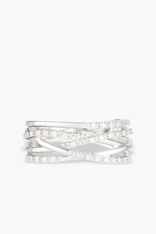 Ring Entrelacs Eternel Witgoud en Diamanten 0,18 Karaat/36