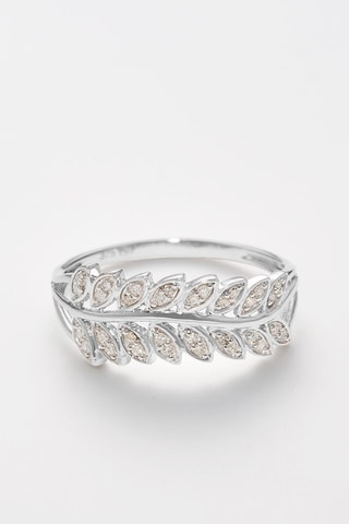 Bague Feuillage Lumineux Or blanc et diamants