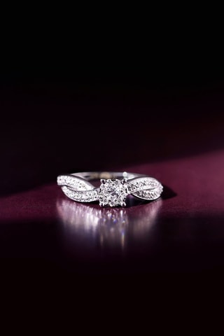 Solitaire Bel Eclat Or blanc et diamants
