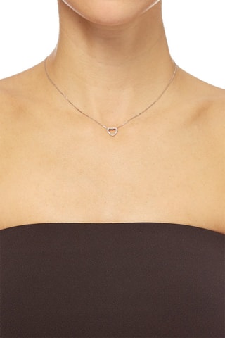 Pendentif Joli Cœur Or blanc et diamants