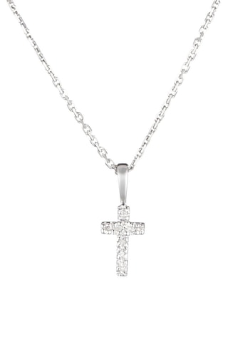Hanger Mini Croix Witgoud en Diamanten