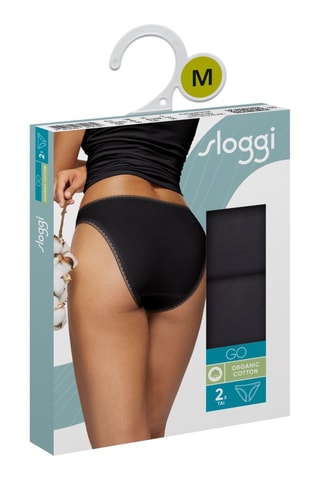 2 Biologisch Katoenen Slips Go - Zwart