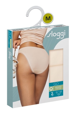 2 Biologisch Katoenen Slips Go - Nude