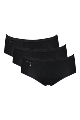 3 Slips Hoge Taille Basic Pearl - Zwart