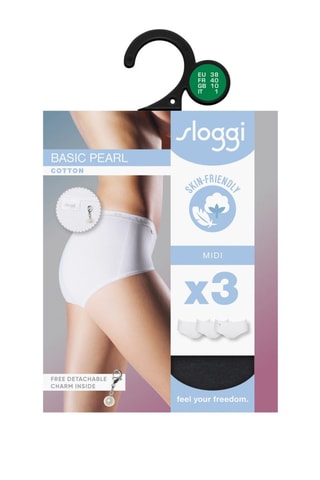 3 Slips Hoge Taille Basic Pearl - Zwart