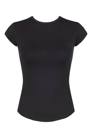 T-shirt GO Ribbed - Zwart