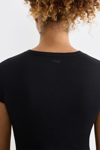 T-shirt GO Ribbed - Zwart
