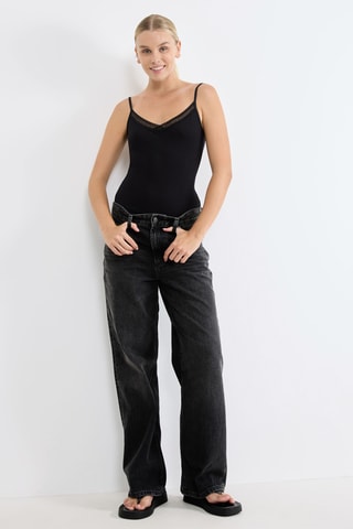 Bodysuit GO Ribbed - Zwart
