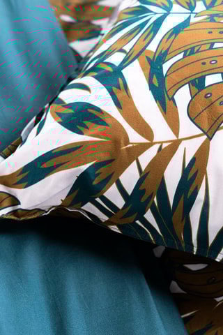 Parure de couette en coton Sunshine - Marron et bleu