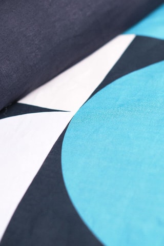 Parure de couette en coton Sunshine - Bleu et blanc