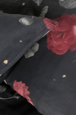 Parure de couette en coton Sunshine - Noir et rouge foncé
