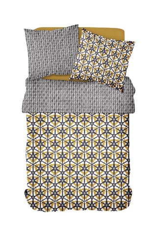 Parure de couette en coton 57 fils/cm² Mawira - Ecru et marron